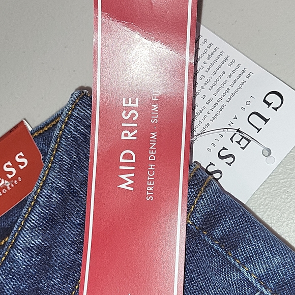Guess Jean Pants. Mckenzie curvy slim midrise. Dark wash. - Picture 6 of 8